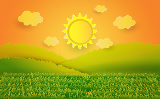 田野是亮黄色的。素材图片