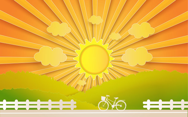 田野是亮黄色的。素材图片