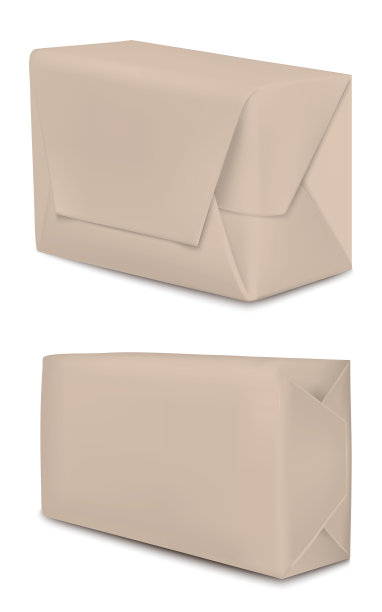 牛油和人造黄油的牛皮纸或箔纸包装。现实的矢量图图片下载