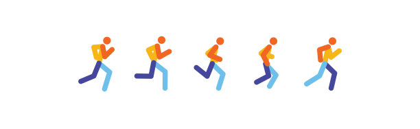 跑步和慢跑的人。运动跑人剪影、插画跑人和慢跑人。以运动。矢量图图片下载