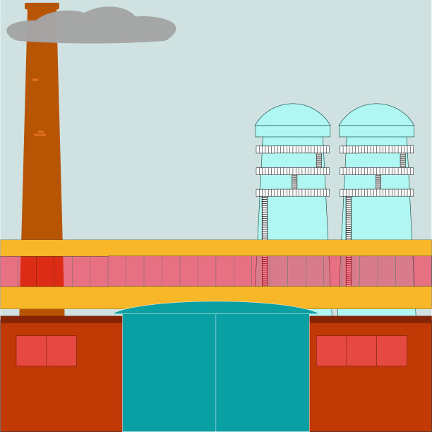 制造业厂房的矢量图。平的插图图片下载