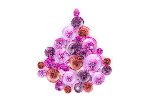 卷边纸圣诞树图片下载