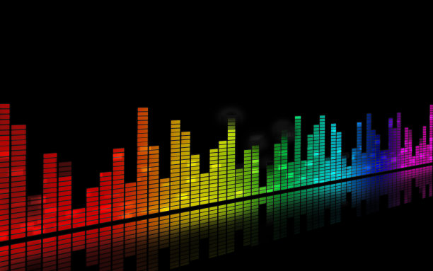 彩虹图形均衡器与反射图片下载