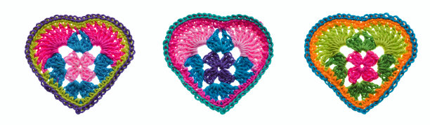 三颗老奶奶方形的心图片下载