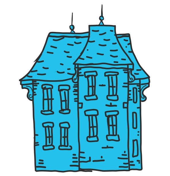 手绘维多利亚式住宅图片下载