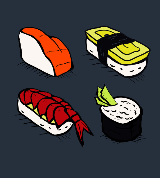 寿司店图标套装图片下载