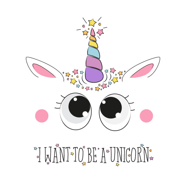 可爱的独角兽插图图片下载