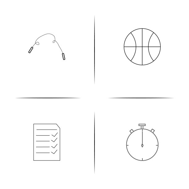 运动健身和娱乐简单的线性图标设置。简单的轮廓图标图片下载