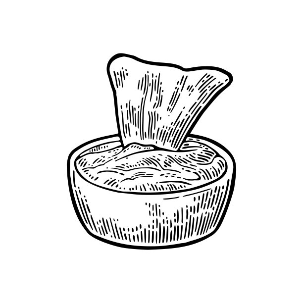 墨西哥玉米片配一碗番茄酱或鳄梨酱——墨西哥食物图片下载