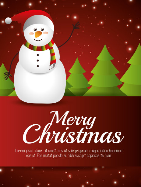 雪人圣诞快乐设计孤立图片下载