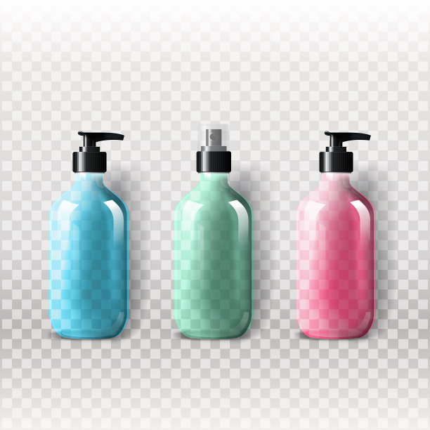 为品牌和产品设计的模型模板。隔离逼真透明玻璃瓶与分配器喷雾和独特的设计。易于使用的广告品牌和营销。图片下载