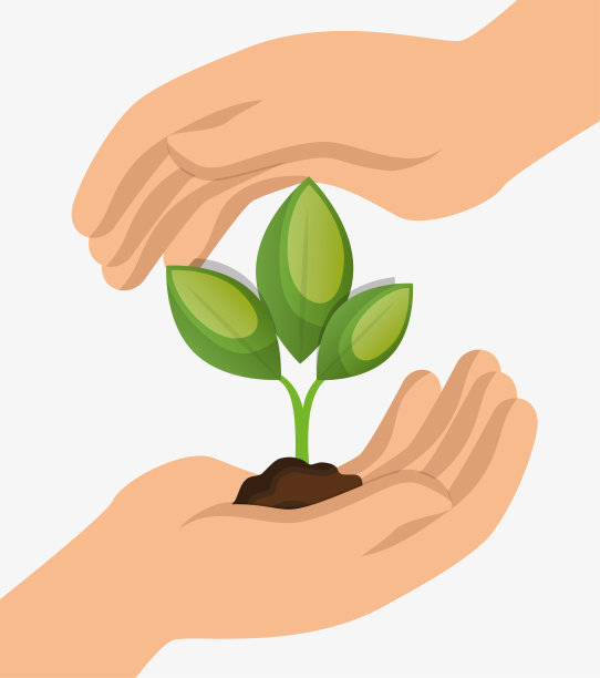 环境概念手握植物图标设计图片下载
