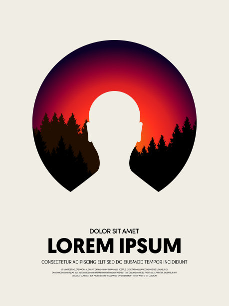 摘要风景日落景观海报模板背景图片下载