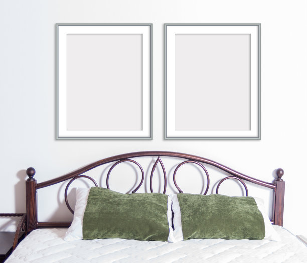 窄框8x10模型在墙上的室内图片下载