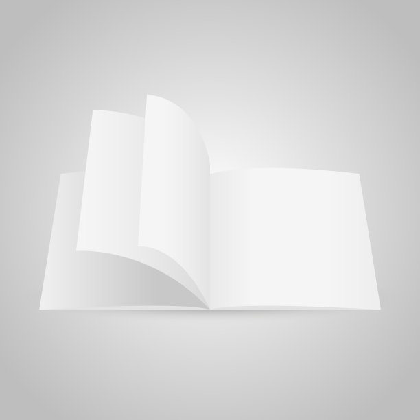现实空白打开杂志模型模板。向量图片下载