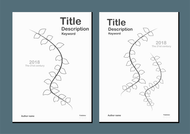 白色现代抽象封面背景的概念线艺术叶与文本空间为网页横幅，封面设计，小册子，书籍和展示。图片下载