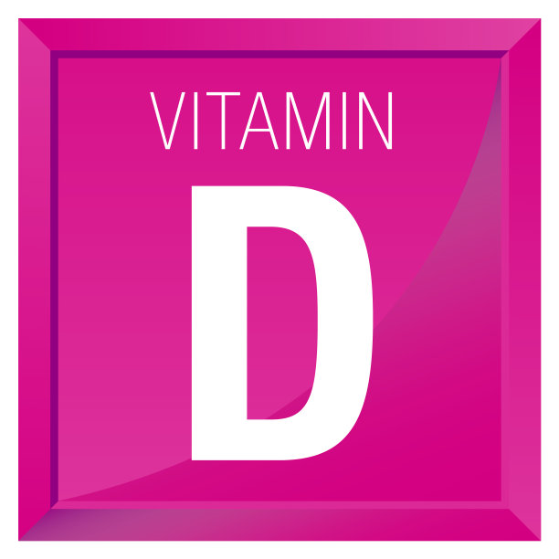 维生素D图标-化学-方框与洋红色的背景。图片下载