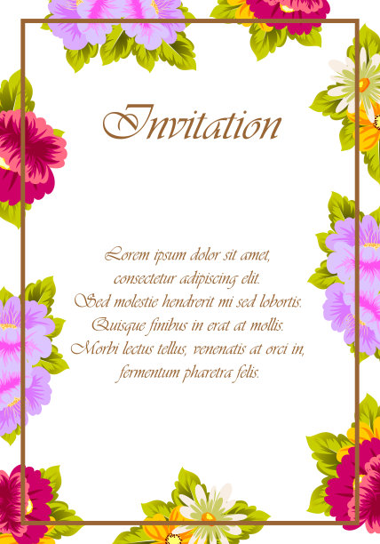 美丽的花卉框架为您的设计，贺卡，婚礼邀请，生日，派对，情人节。图片下载