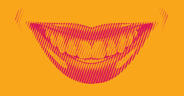 女性微笑向量复古雕刻图片下载