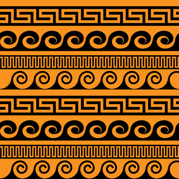 矢量仿古无缝图案图片下载