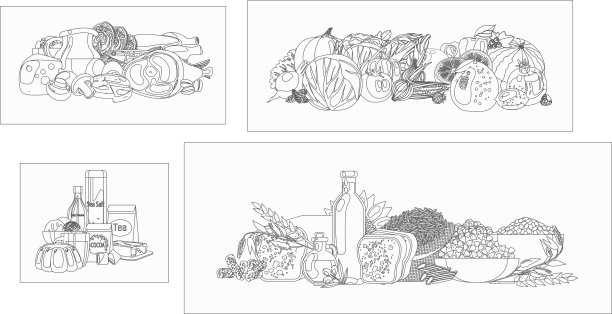 一套食品。图片下载