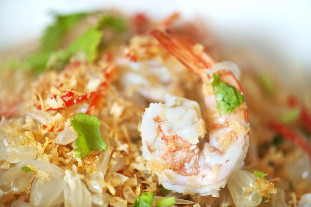 鲜泰式柚子沙拉配虾图片下载