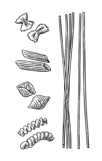 蝴蝶，贝壳，羽毛，意大利面图片下载