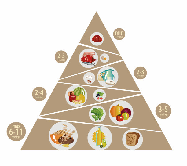 由部门组成的食物金字塔图片下载