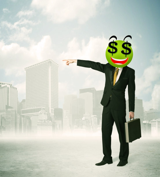 有美元符号笑脸的男人图片下载