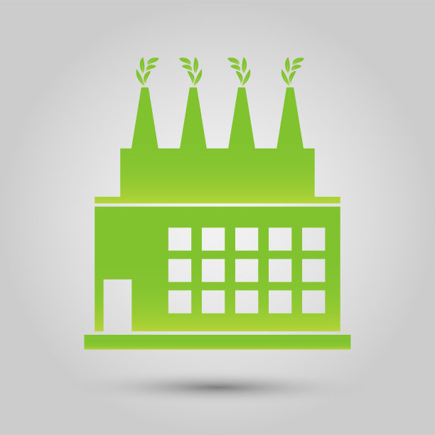 绿色背景下的现代建筑图片下载