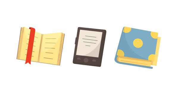 书籍设置在卡通设计风格孤立在白色背景，矢量插图。图片下载