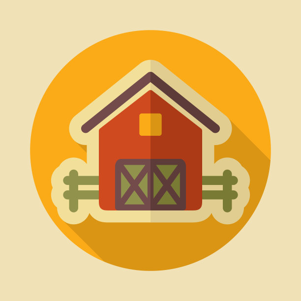 农场谷仓矢量图标图片下载