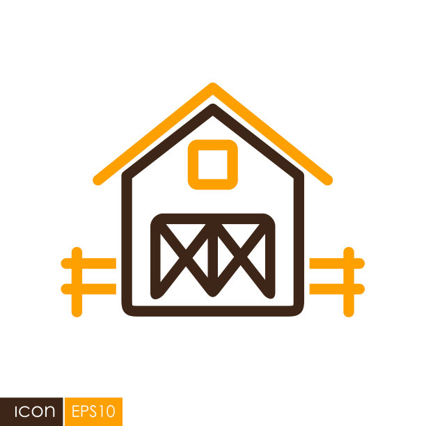 农场谷仓矢量图标图片下载