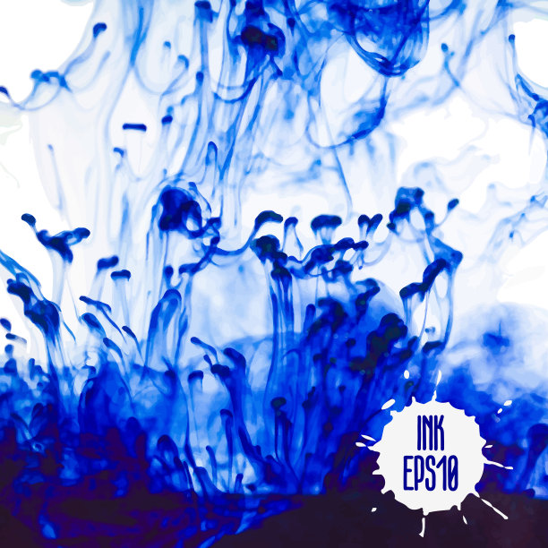 向量抽象的云。墨在水里打旋，墨在水里孤立白云。胡里节绘画概念。图片下载