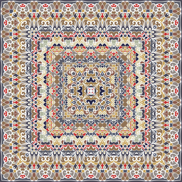 方形图案的丝绸围巾图片下载