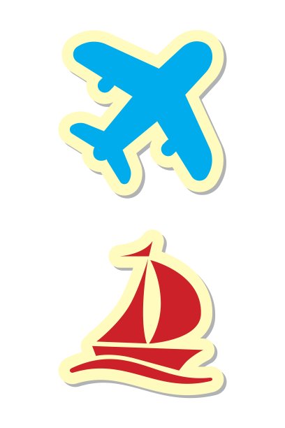 飞机和船舶图标素材图片