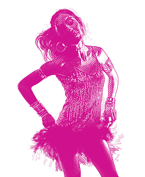 彩色雕刻的西班牙妇女萨尔萨舞图片下载