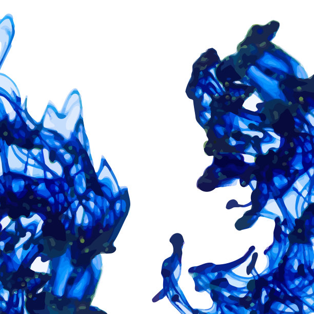 向量抽象的云。墨在水里打旋，墨在水里孤立白云。抽象描绘横幅概念。胡里节。图片下载