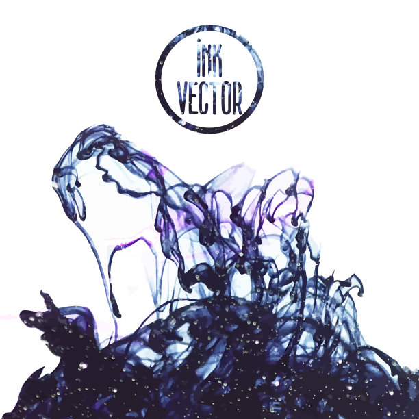 向量抽象的云。墨在水里打旋，墨在水里孤立白云。抽象横幅涂料和卡片模板。液体油墨。图片下载