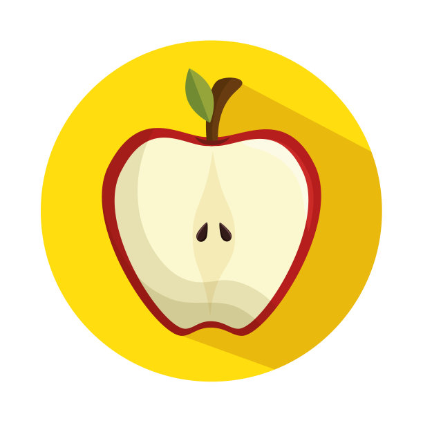 半个美味的健康苹果素材图片