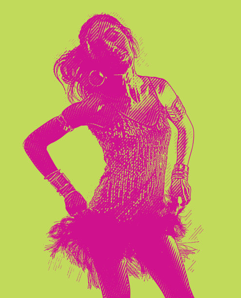 彩色雕刻的西班牙妇女萨尔萨舞图片下载