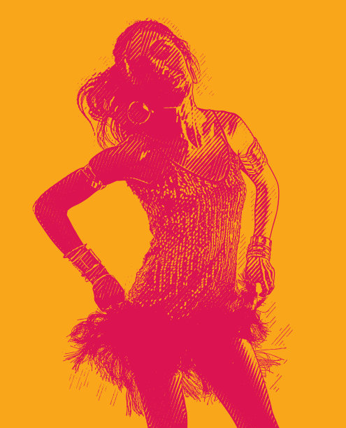 彩色雕刻的西班牙妇女萨尔萨舞图片下载