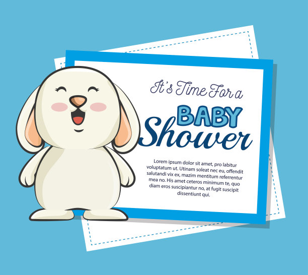 婴儿送礼会邀请可爱的动物图片下载