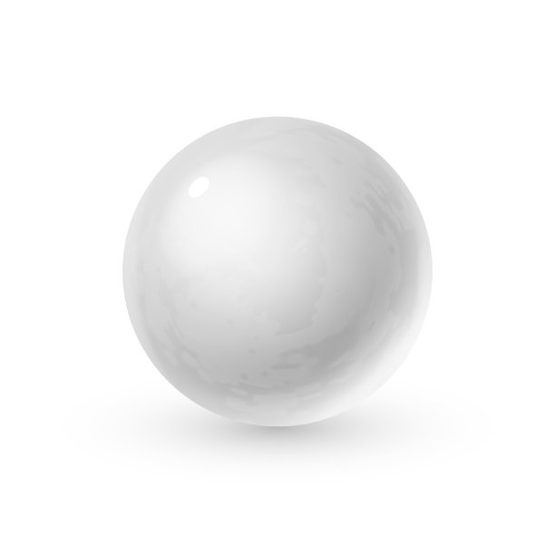 逼真的玻璃球与阴影，反射天空在镜子表面的银金属珍珠图片下载