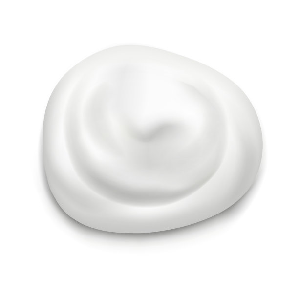 现实奶油在白色的背景。图片下载