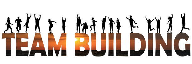 团队建设理念与快乐的人剪影图片下载