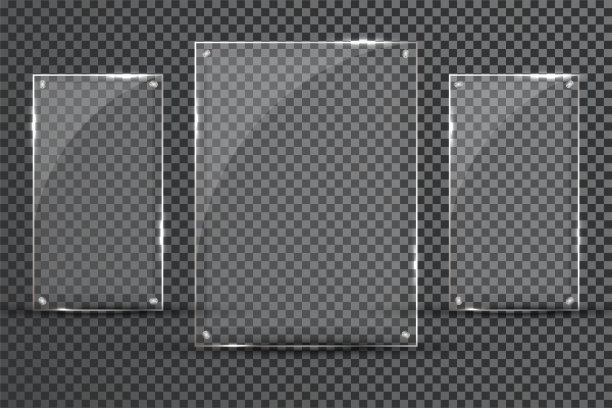 安装玻璃板。矢量玻璃横幅上透明的背景。玻璃。玻璃画。外观颜色图片下载