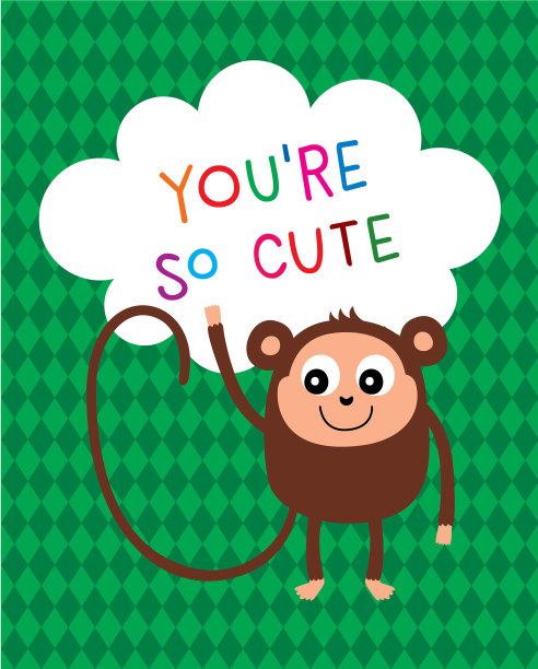 可爱的小猴子到达卡图片下载