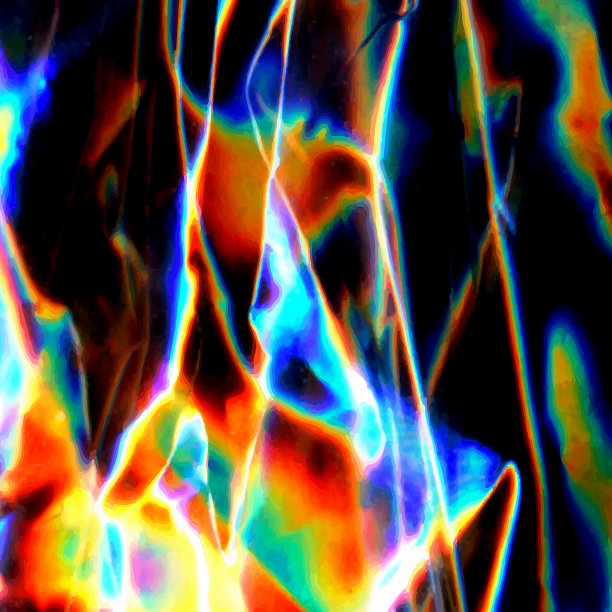 抽象彩虹彩色霓虹全息绘画艺术，人脸明亮的光线和多色的斑点图片下载