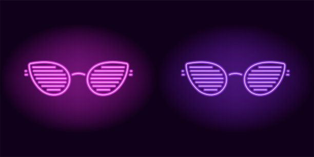紫色和紫色的霓虹俱乐部眼镜图片下载